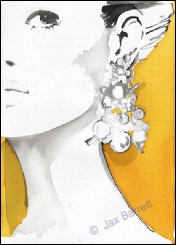Silver Bauble Earrings by Jax Barrett Fashion Illustrations