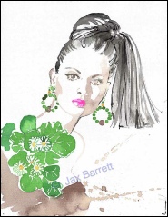 The Emerald Corsage by Jax Barrett Fashion Illustrations